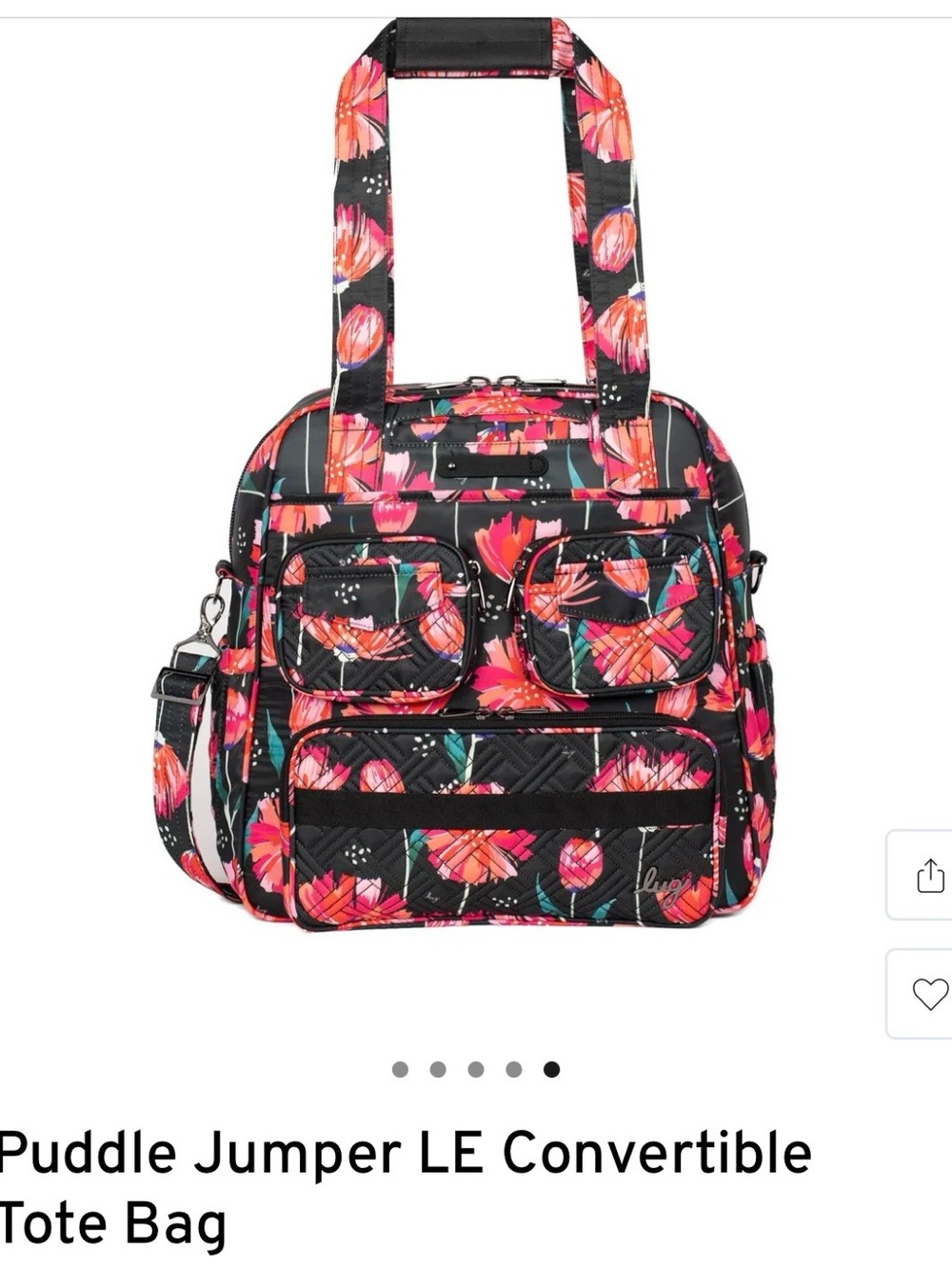 NWT- Lug Puddle Jumper LE Pom Pom Floral Black - Picture 1 of 4